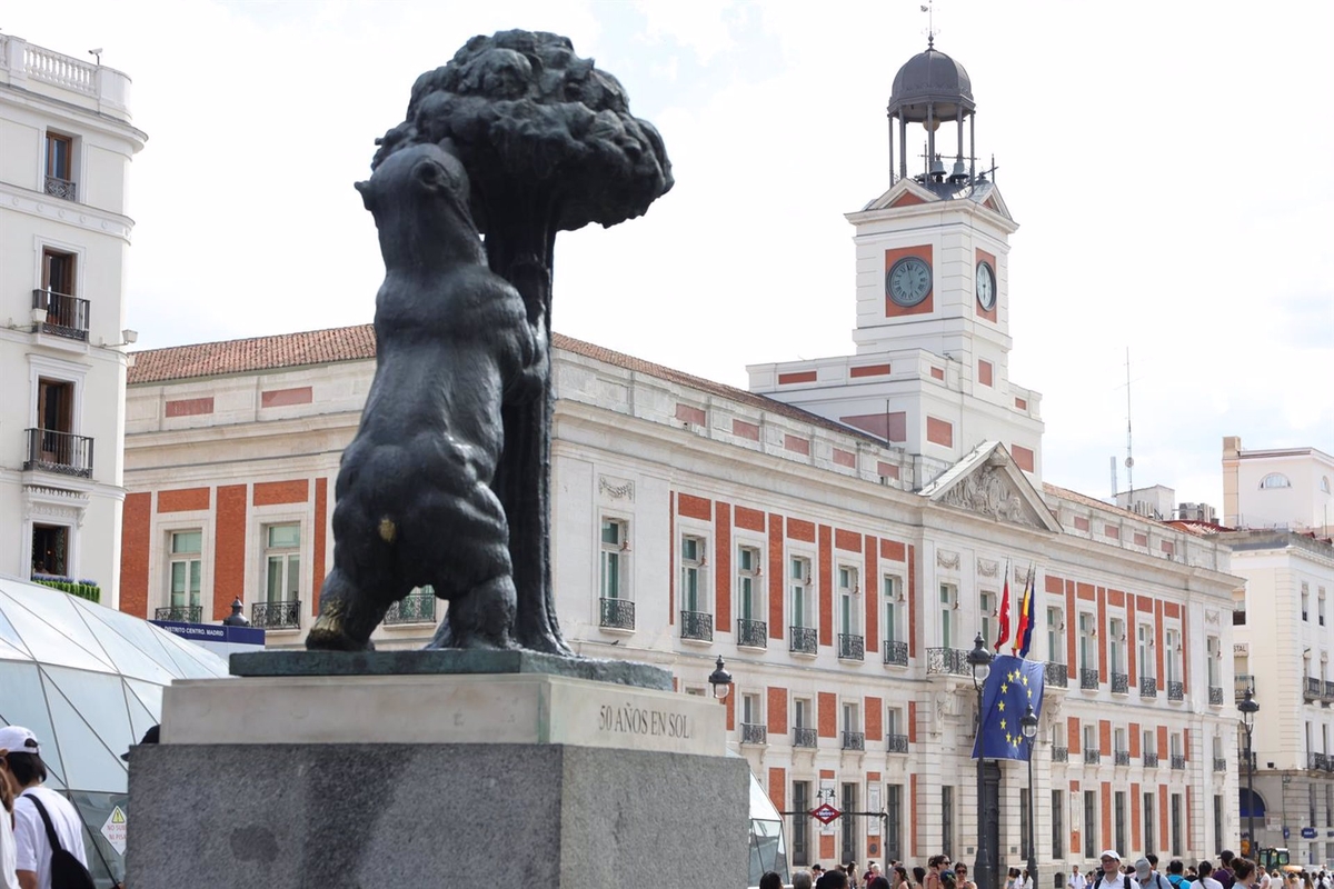 Fachada de la Real Casa de Correos, a 2 de julio de 2023, en Madrid (España). (Jesús Hellín - Europa Press)