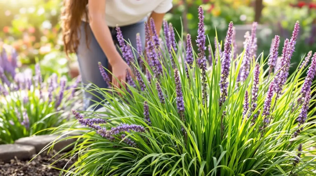 Adiós al césped: la Liriope muscari ahorra un 70% de agua y cuida tu Geranio