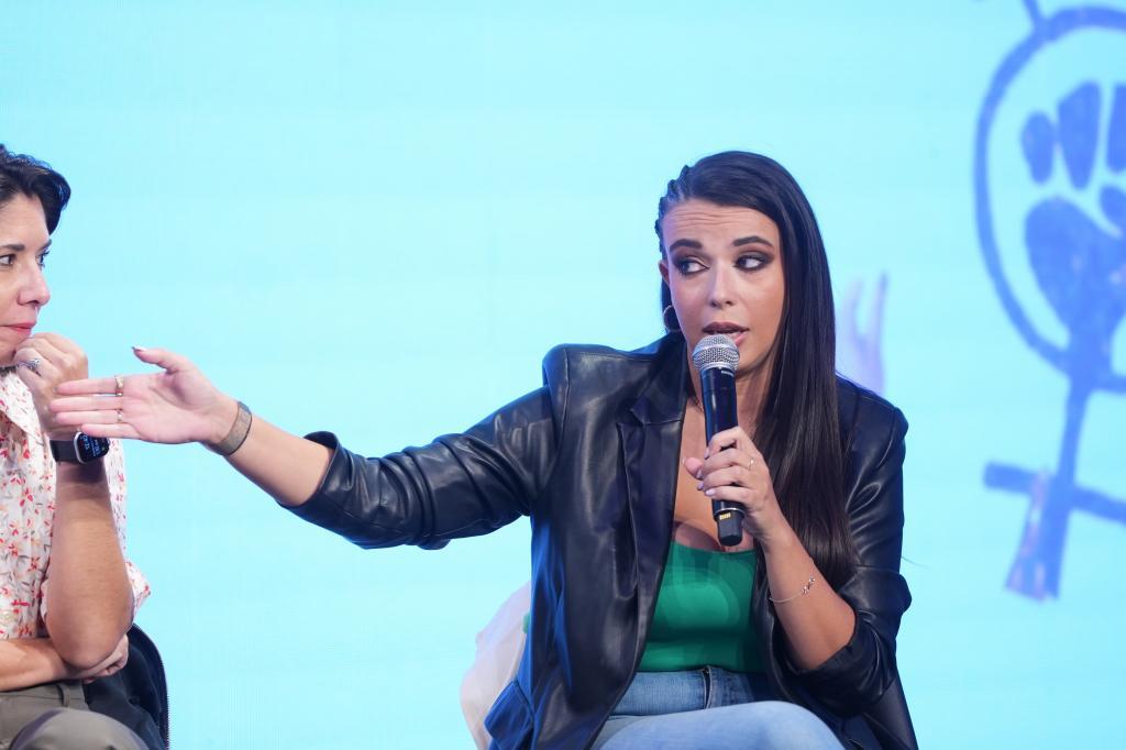 Sarah Santaolalla, en el congreso de Podemos Uni de Otoño.