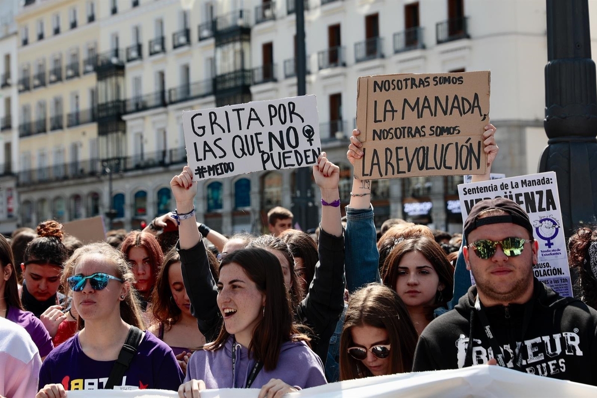 Manifestación contra la sentencia de 'La Manada' en 2021. (Europa Press)