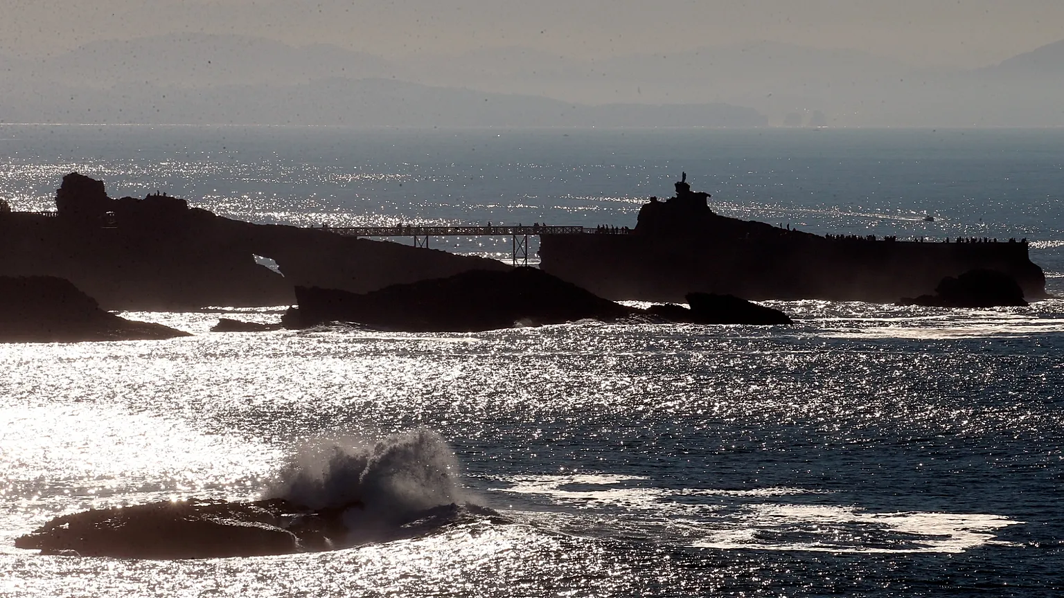 View of the Atlantic Ocean in Biarritz in south-west France, Wednesday, 27 October 2021.