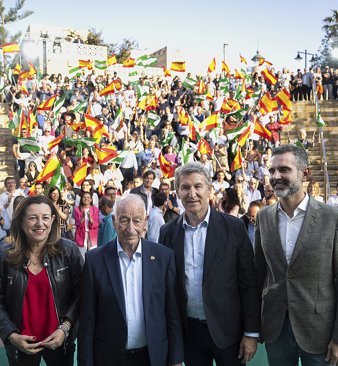 Alberto Núñez Feijóo este miércoles en Roquetas de Mar (Almería).