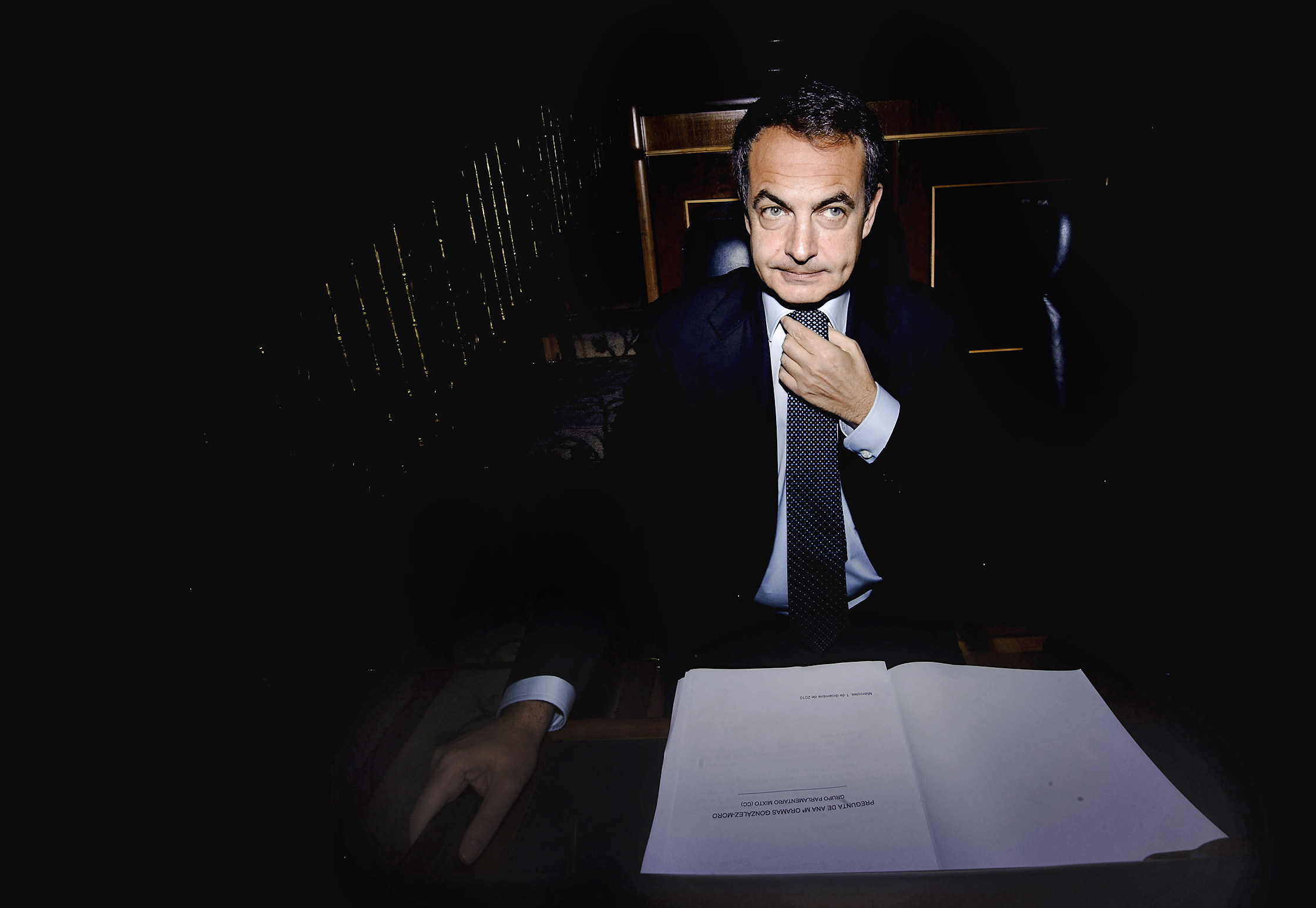 José Luis Rodríguez Zapatero, en su escaño del Congreso cuando era presidente del Gobierno.