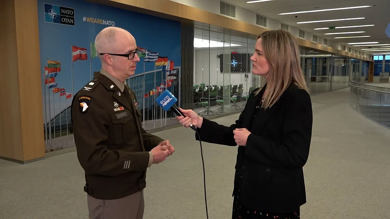 US Colonel Martin L. O'Donnell, NATO Supreme Headquarters Allied Powers Europe spokesperson &amp; Shona Murray, Euronews