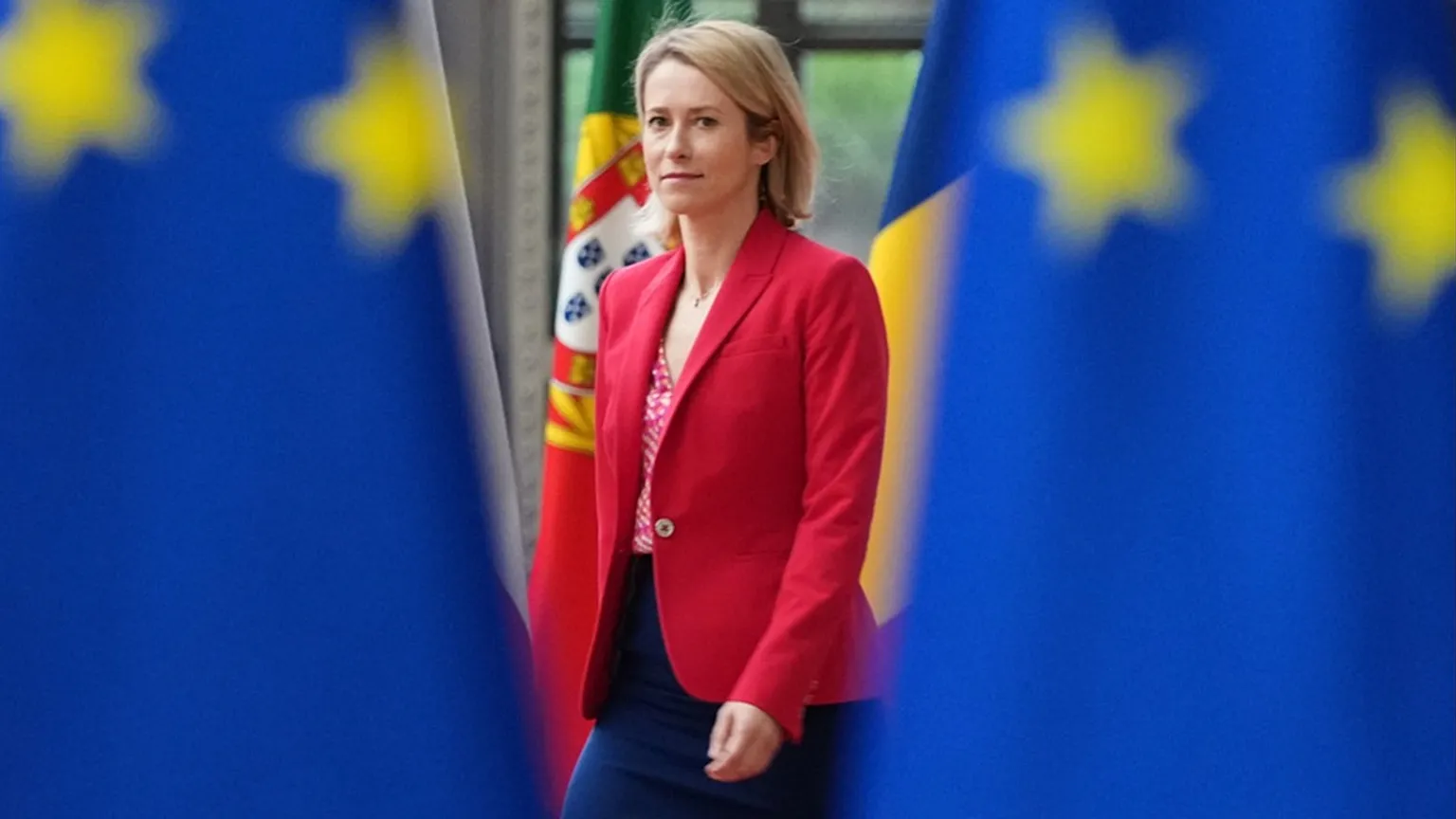 European Union foreign policy chief Kaja Kallas arrives for a meeting of EU foreign ministers at the European Council building in Brussels, Monday, May 11, 2026