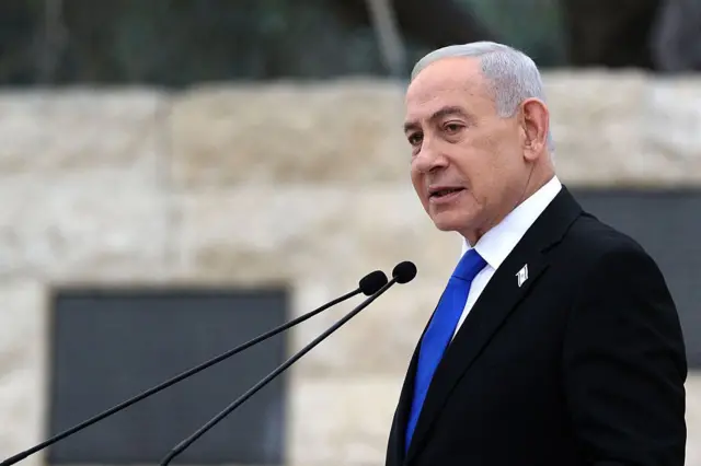 Benjamín Netanyahu en un evento en Israel en abril