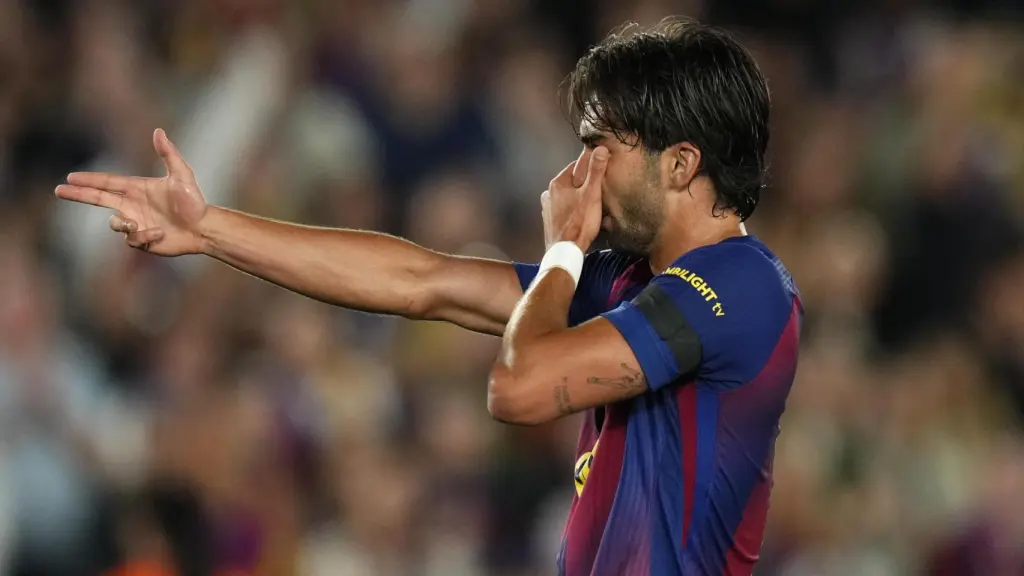 Ferran Torres celebra su gol contra el Real Madrid en El Clásico