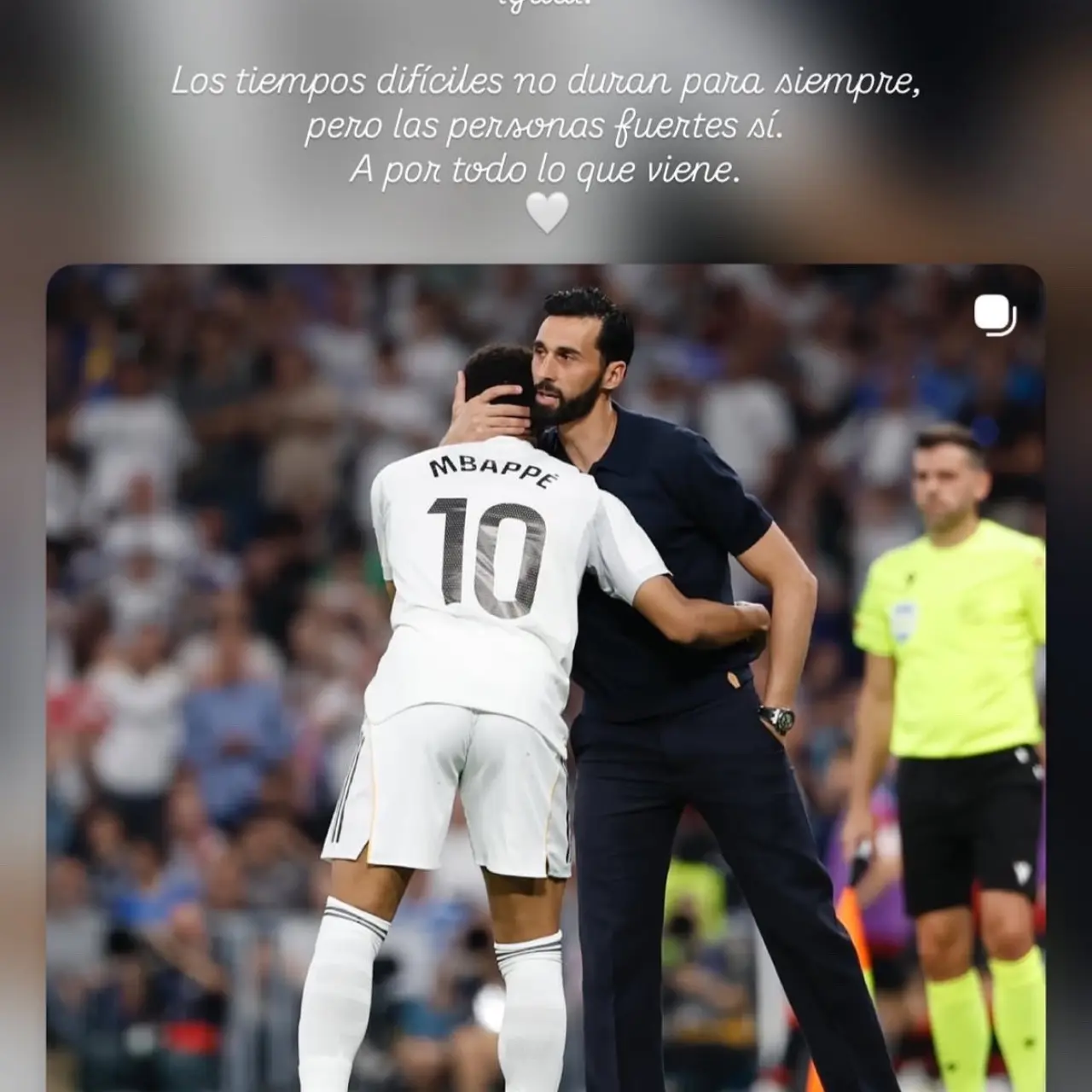 El mensaje de agradecimiento de Arbeloa a Mbappé.