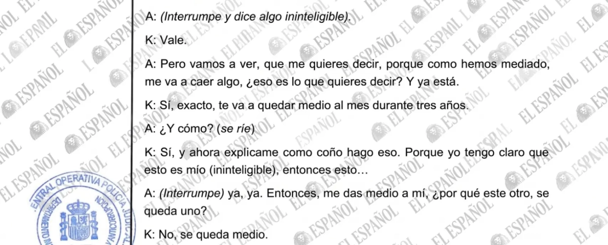 Transcripción de la conversación grabada por Koldo García a Ábalos.