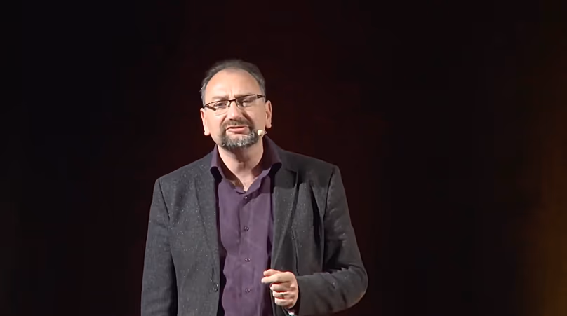 Florent Montaclair, during a TEDxBelfort talk in 2017