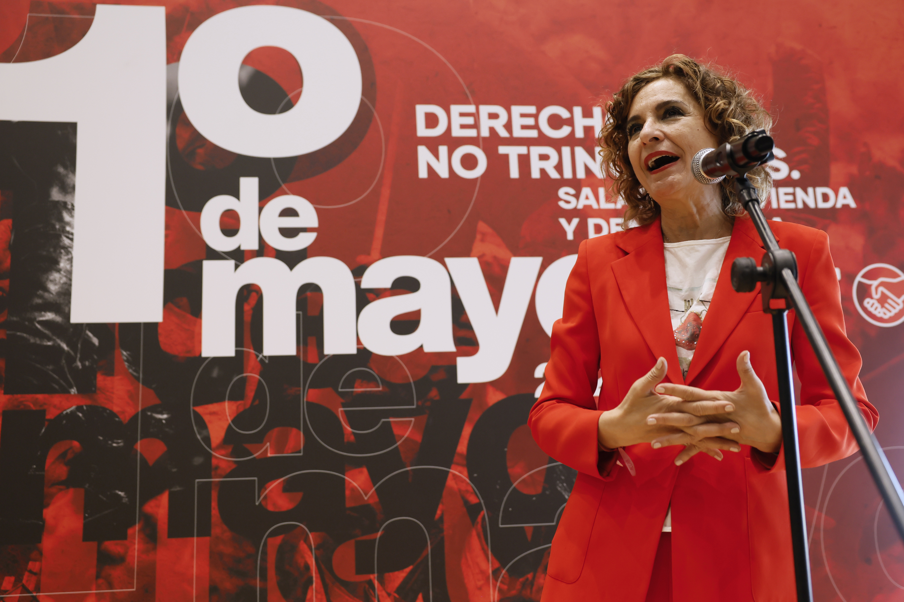 La candidata socialista a presidir la Junta andaluza, María Jesús Montero, este martes en un acto organizado por UGT