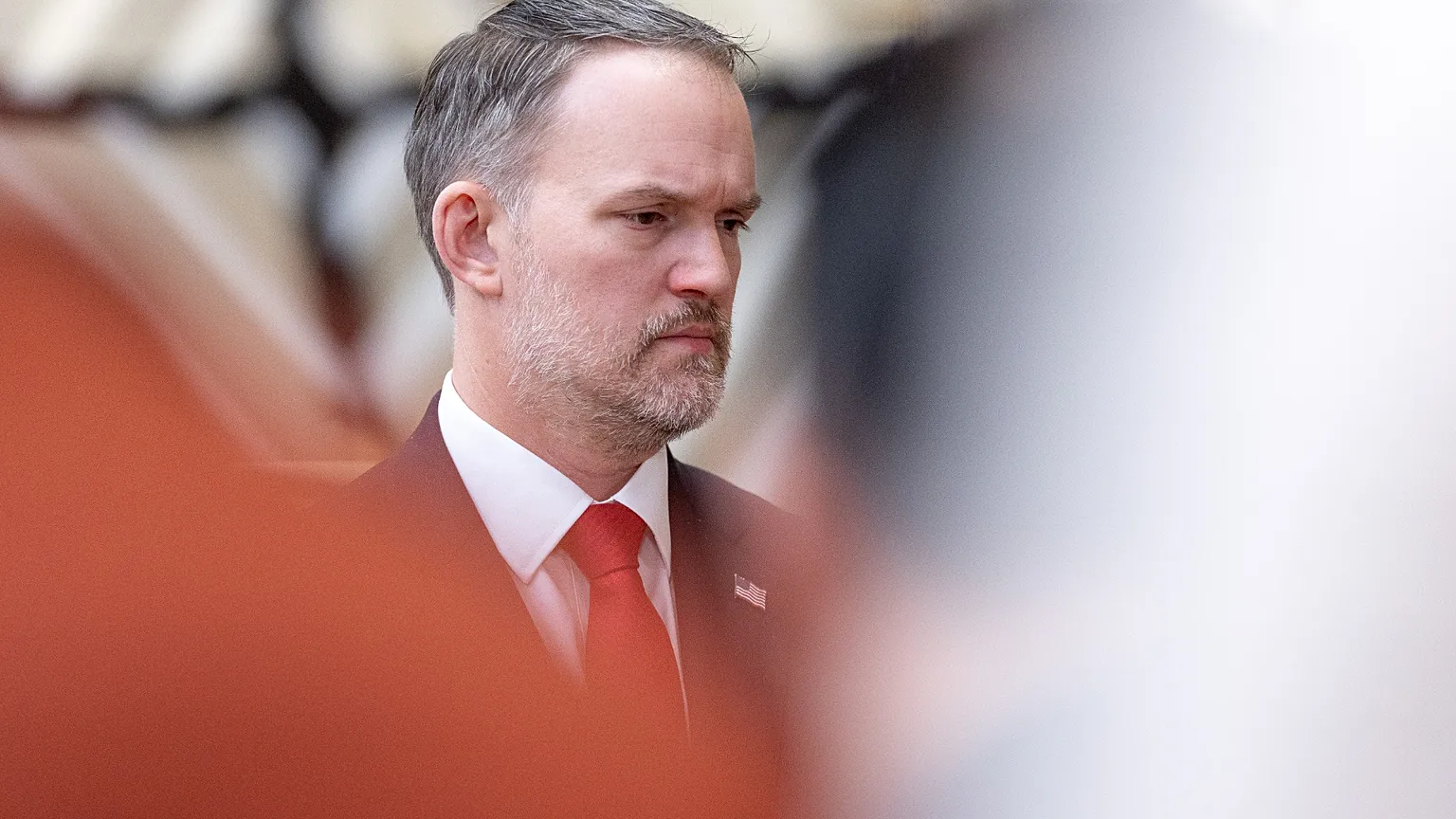 U.S. Trade Representative Jamieson Greer attends a joint media conference during the EU Trade Ministers meeting at the European Council building in Brussels, Nov. 24, 2025.