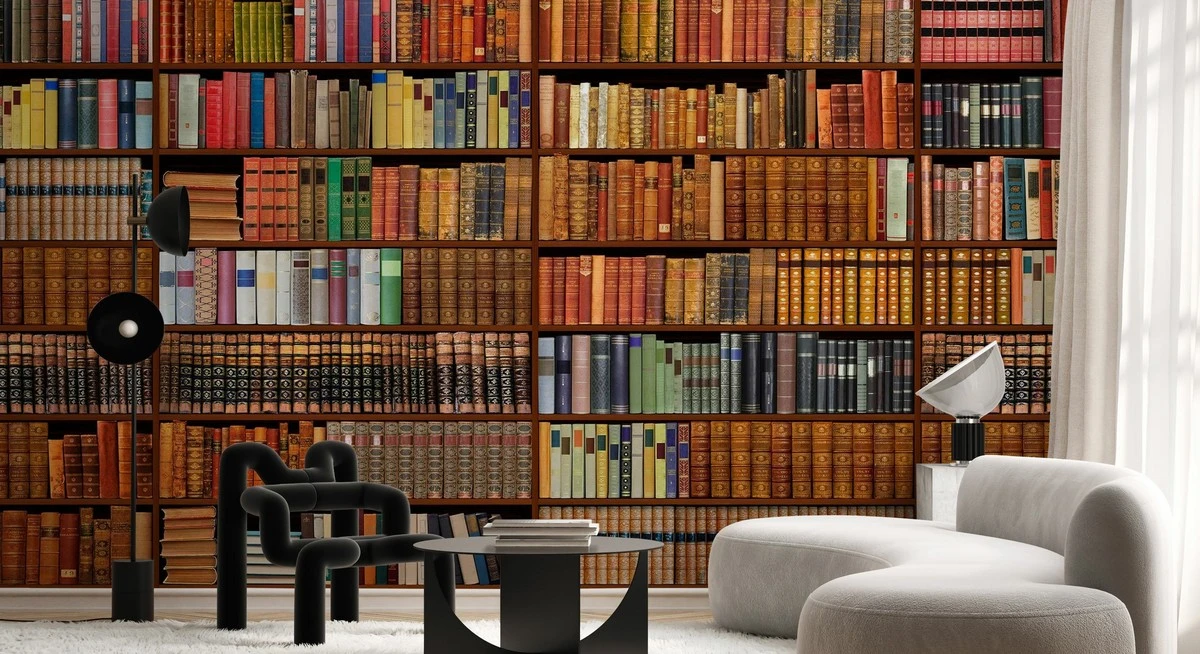 Estanterías de lujo: el truco de diseño de interiores con papel pintado - image 1