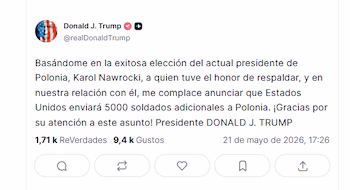 Trump anunció el envío de 5.000 soldados adicionales a Polonia en medio de la tensión con la OTAN