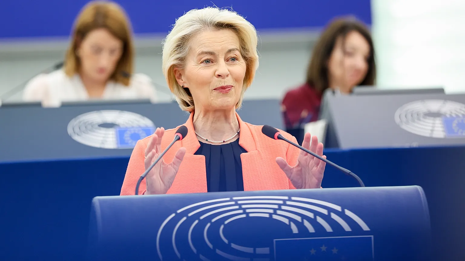 European Commission President Ursula von der Leyen speaking before the European Parliament in Strasbourg, France, 20 May 2026.