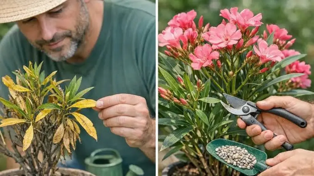 Hojas amarillas en tu Adelfa (Nerium oleander): el secreto de Thibault (Viverista)
