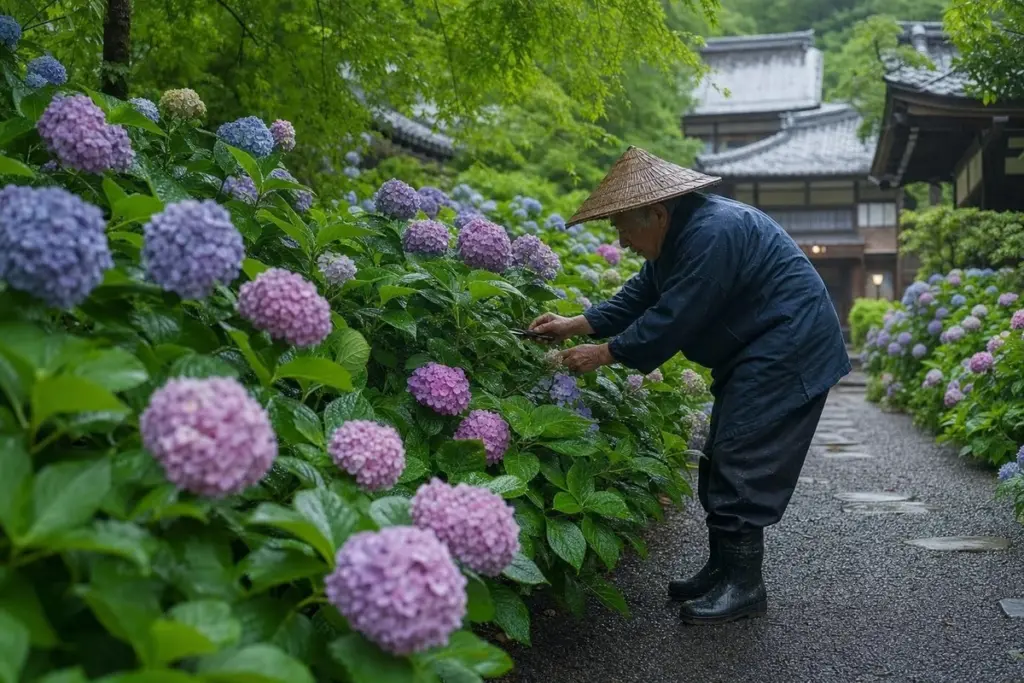 Hortensias como en Japón: el truco de la "pinocha" para flores gigantes