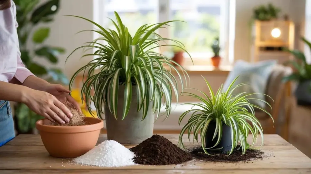Puntas marrones en tu Chlorophytum comosum: el truco con Perlita para sanarla