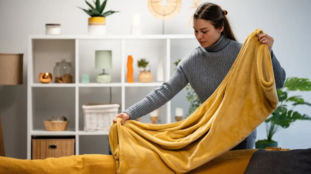 Salón siempre ordenado: el truco de la caja de madera para tu manta