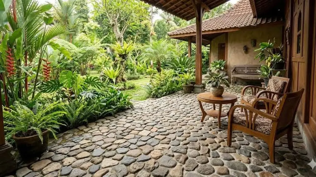 Terraza fresca en verano: usa Piedra andesita y Piedra natural para no quemarte