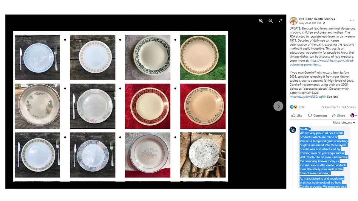 Vajilla Corelle heredada: el riesgo oculto de plomo en tus platos vintage - image 1