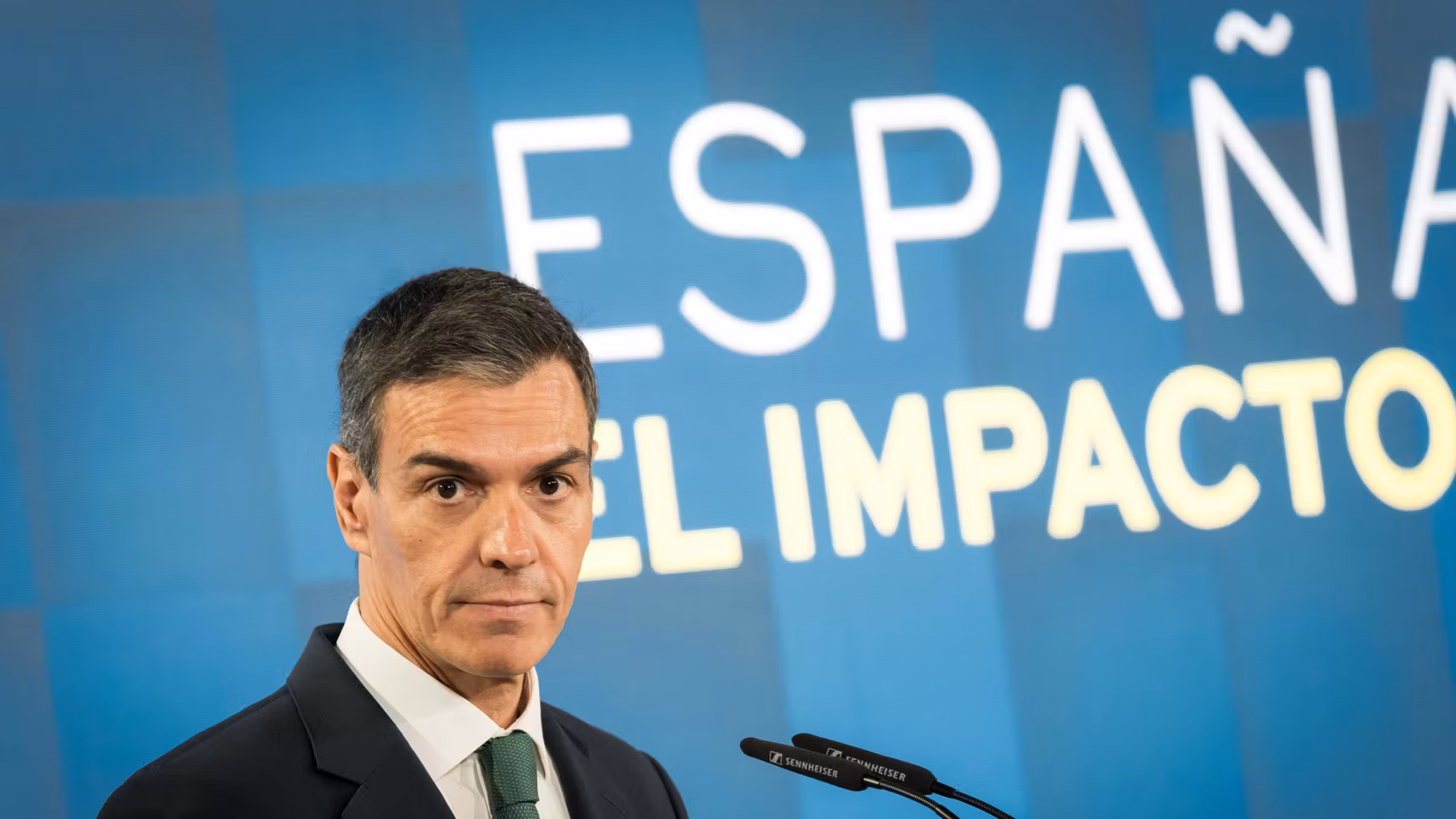 El presidente del Gobierno, Pedro Sánchez, durante el acto ‘España verde y digital. 