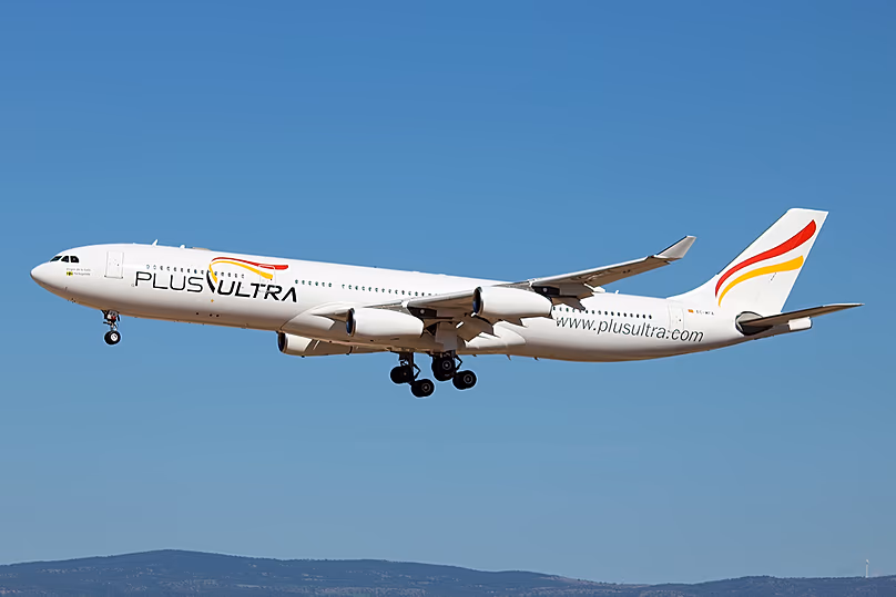 A Plus Ultra aircraft flying over Teruel, 19 May, 2019