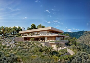 Vista exterior de la villa de nueva construcción a la venta en Son Vida. (Vall Sol Mallorca)