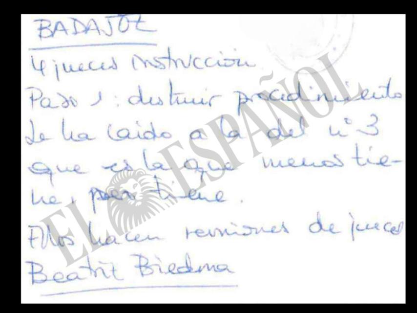 Imagen de una de las libretas intervenidas por la UCO a Leire Díez.