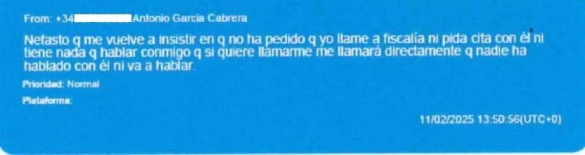 Chat entre Leire Díez y García Cabrera.