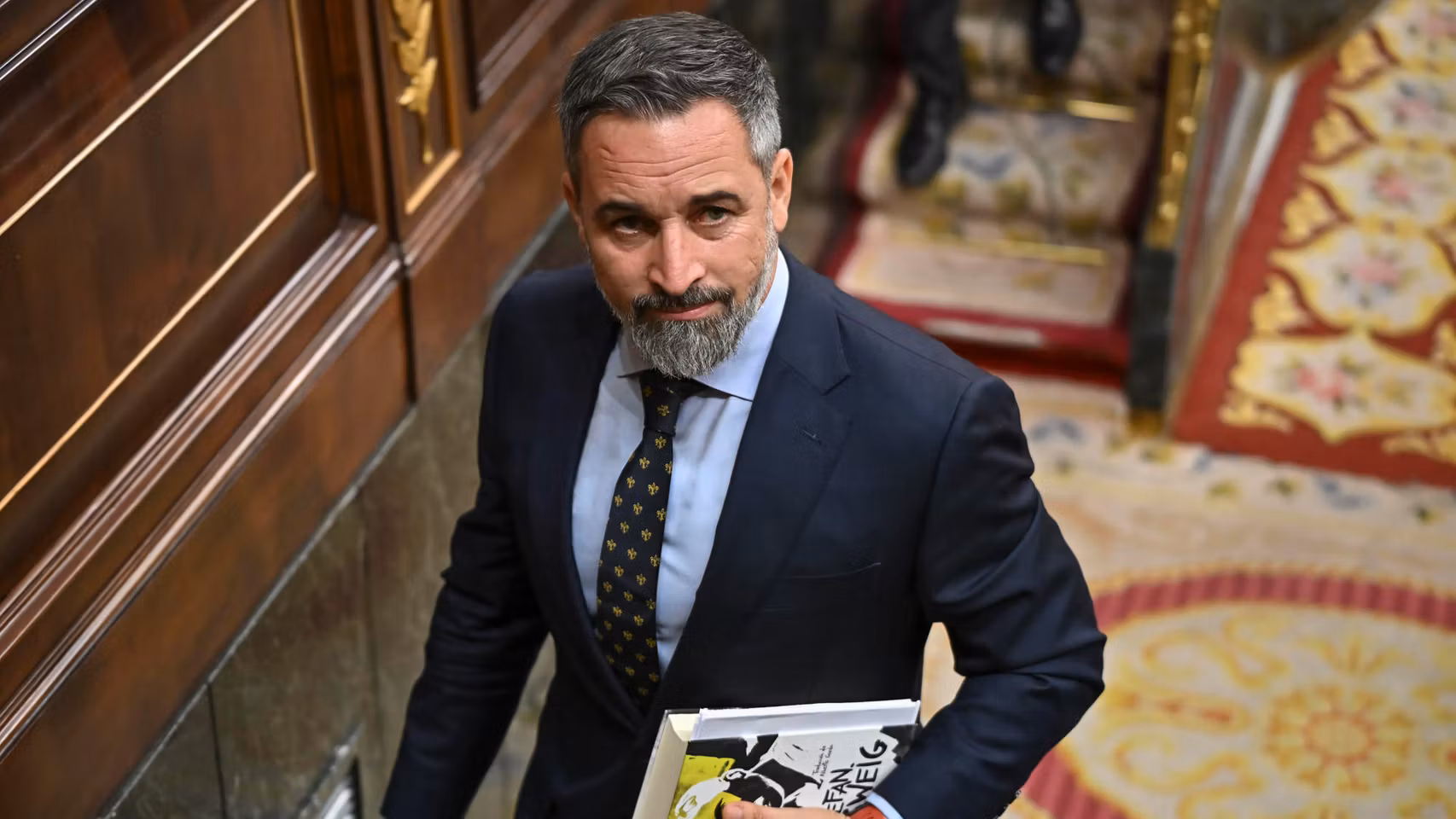 El líder de Vox, Santiago Abascal, este miércoles en el Congreso.