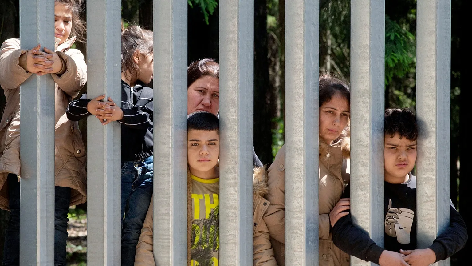  Members of a group of some 30 migrants seeking asylum are seen in Bialowieza, Poland, on May 28, 2023.