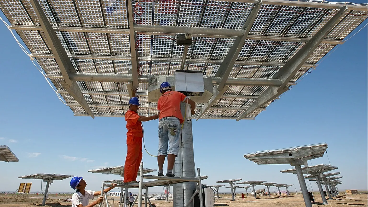 Chinese companies are global leaders in clean technologies like solar panels.