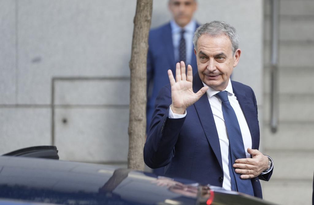 José Luis Rodríguez Zapatero, este miércoles, a su llegada a la Audiencia Nacional.