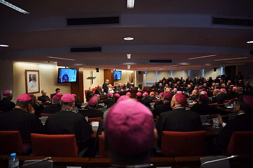 Pope Leo XIV meets with Spain's bishops at the Spanish Episcopal Conference in Madrid, 8 June, 2026
