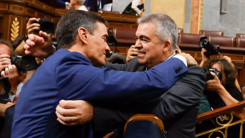 Sánchez y Cerdán, durante la última investidura en el Congreso.