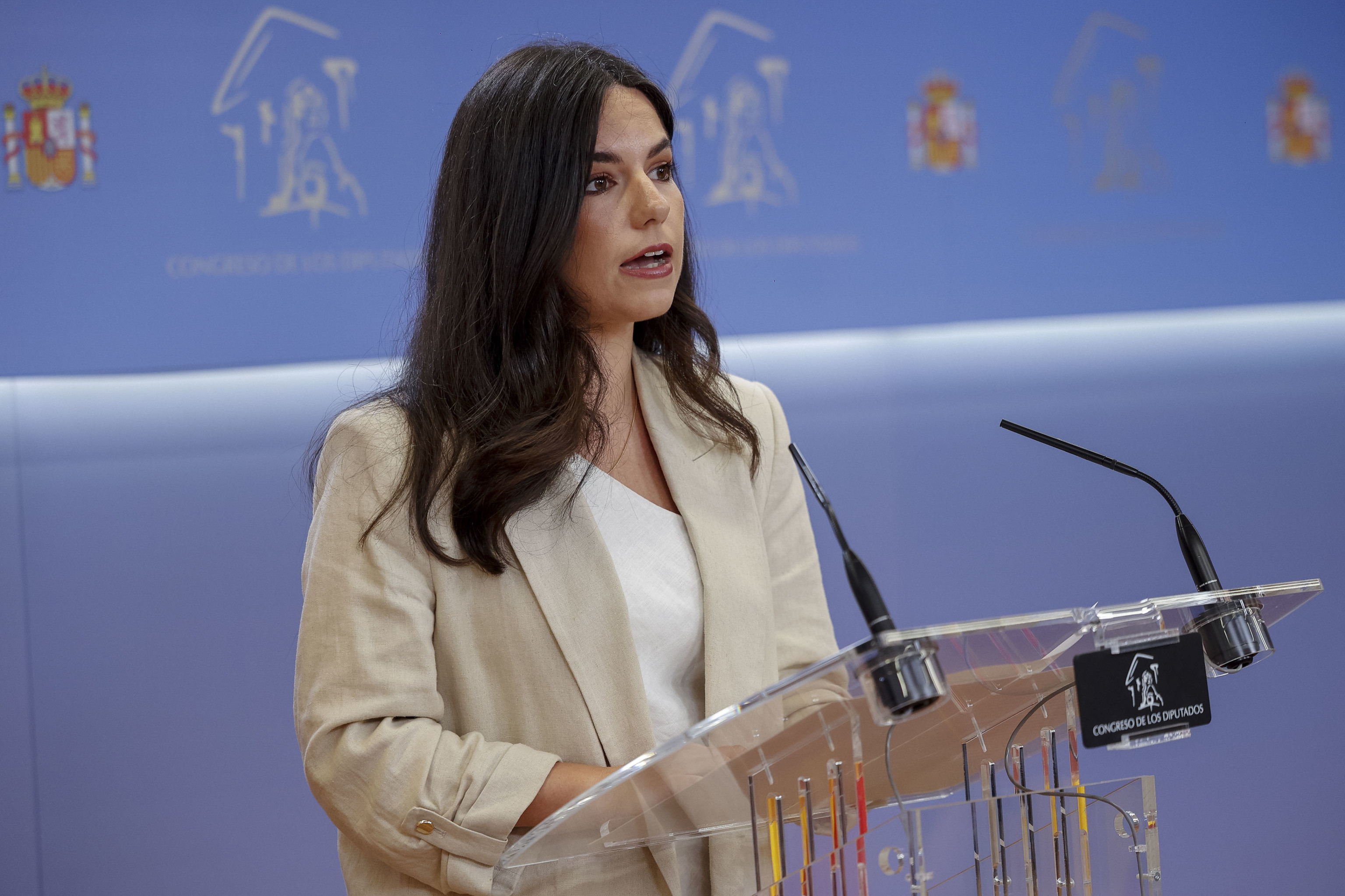 La portavoz de Vox en el Congreso, Pepa Millán, este martes