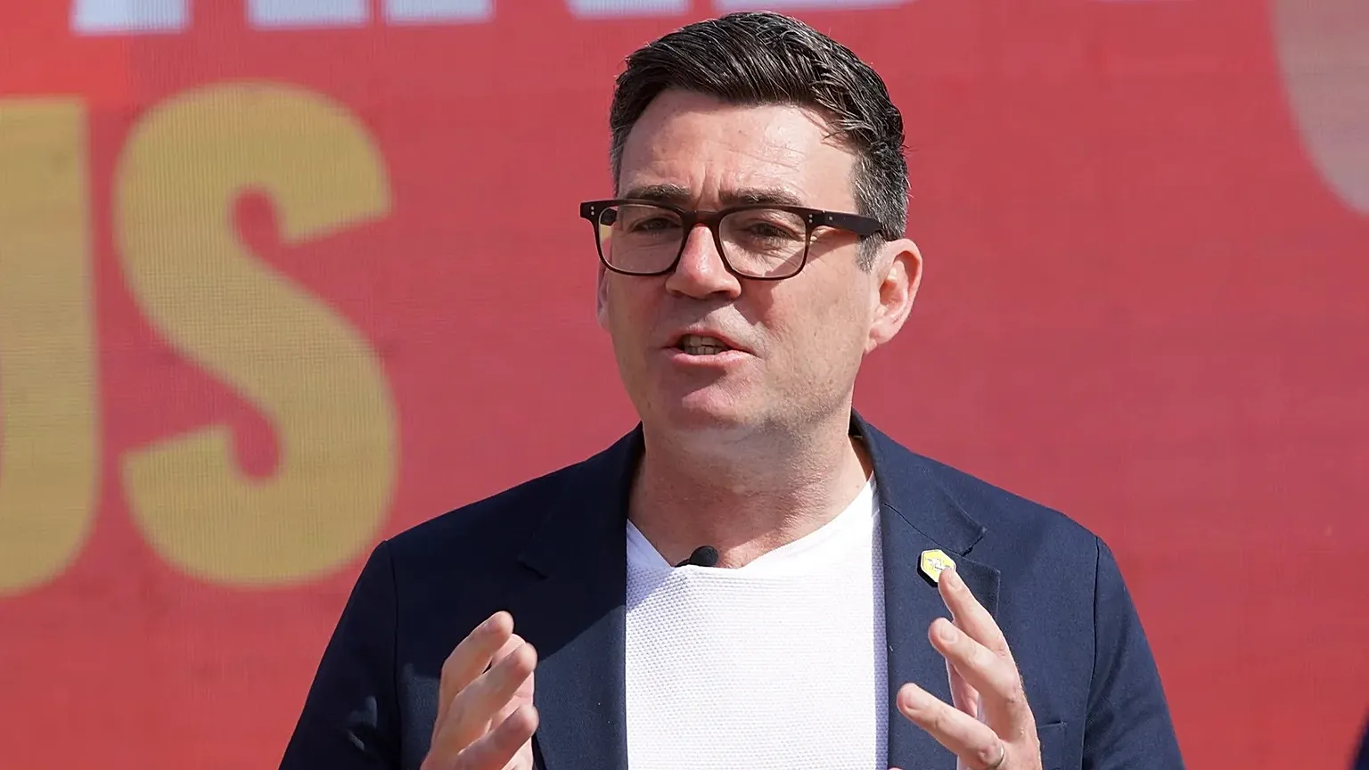 Andy Burnham speaks during the launch of his campaign as Labour's candidate for the Makerfield by-election in Makerfield, England, Friday, May 22, 2026.