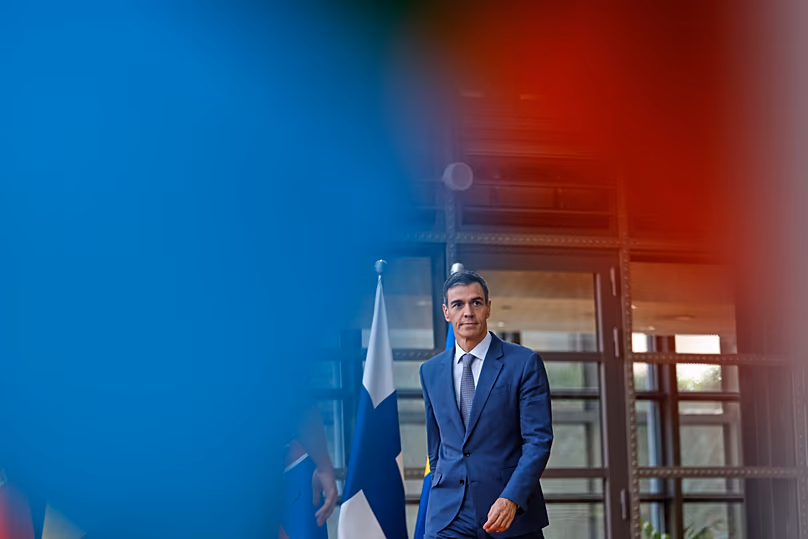 Spain's Prime Minister Pedro Sánchez arrives for the EU summit in Brussels, 18 June, 2026