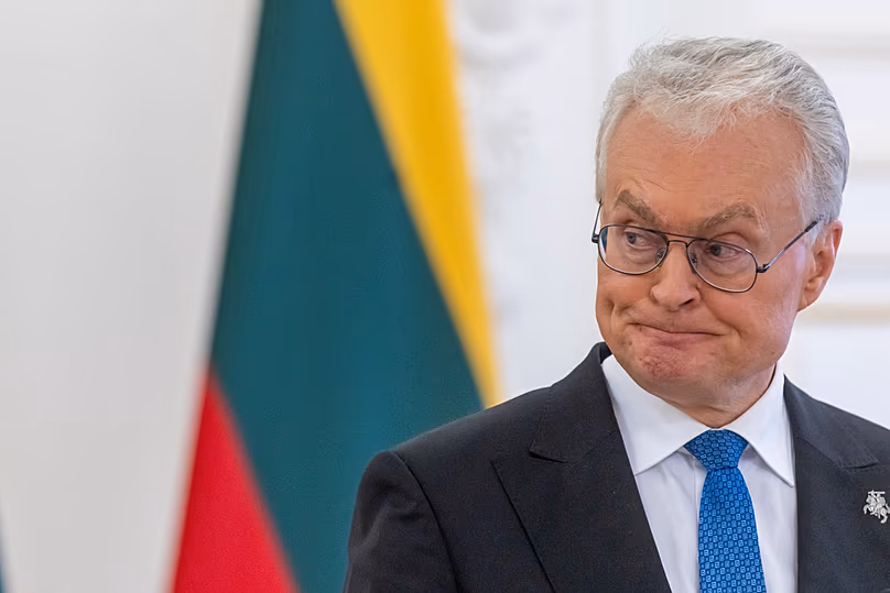 Lithuanian President Gitanas Nausėda speaks to the press in Vilnius, 26 May, 2026