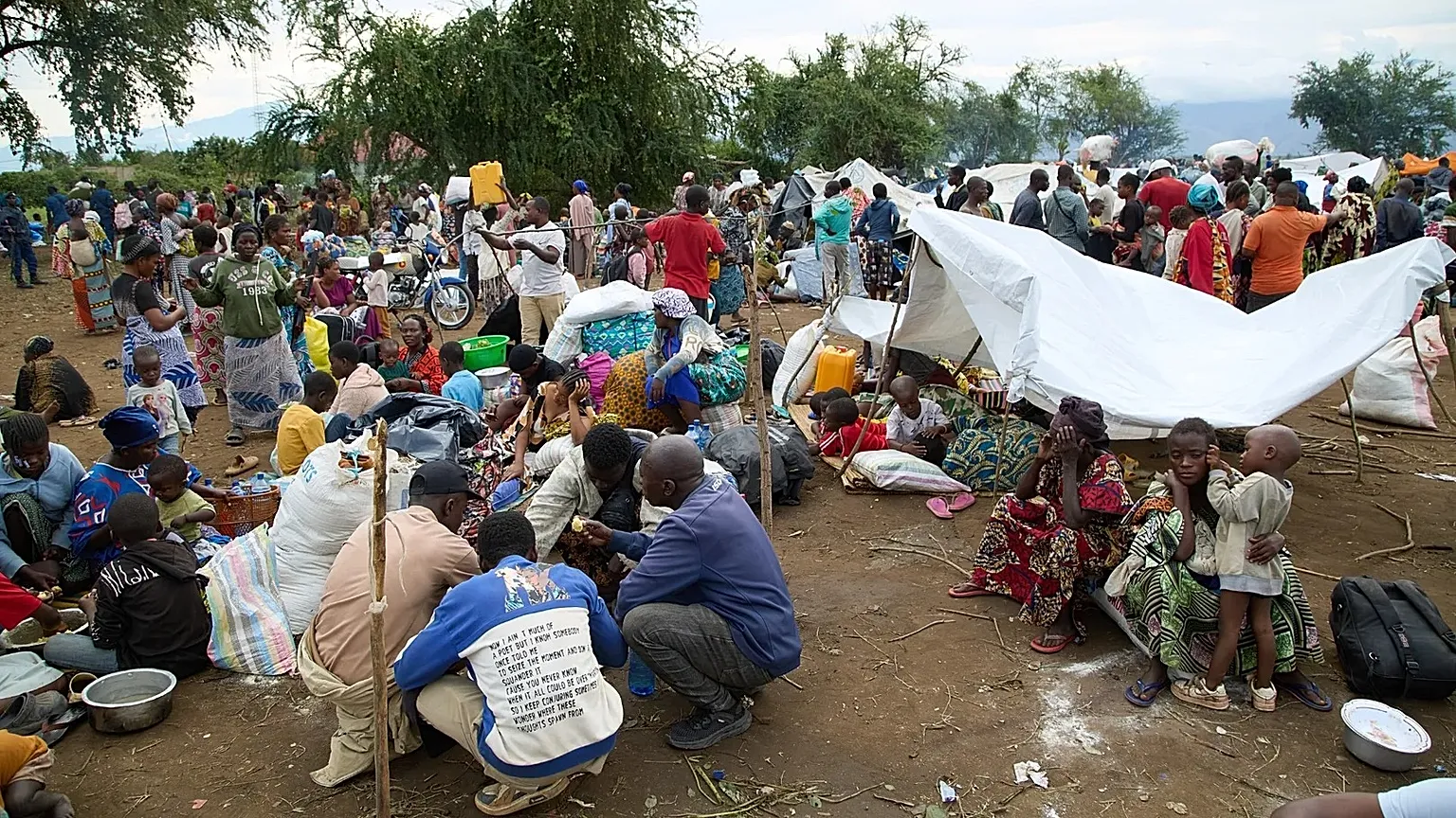 Internally displaced people (IDPs) fleeing fighting in Congo's South Kivu province arrive in Cibitoke, 11 December, 2025