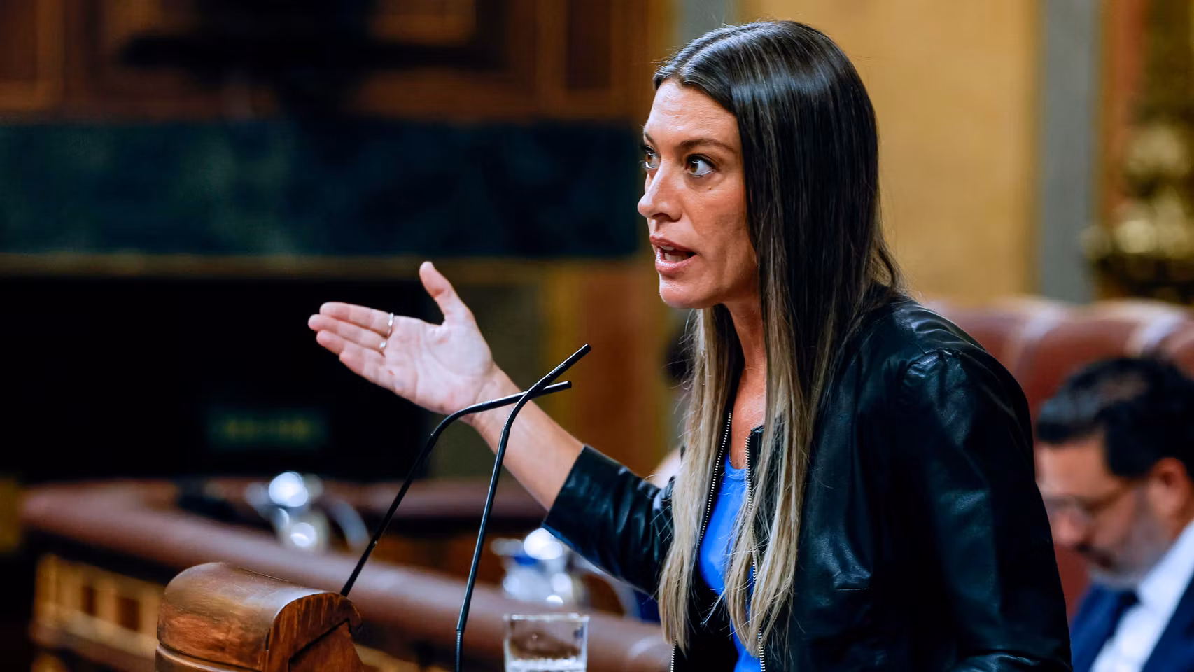 La portavoz de Junts, Míriam Nogueras, durante su comparecencia en el Congreso.