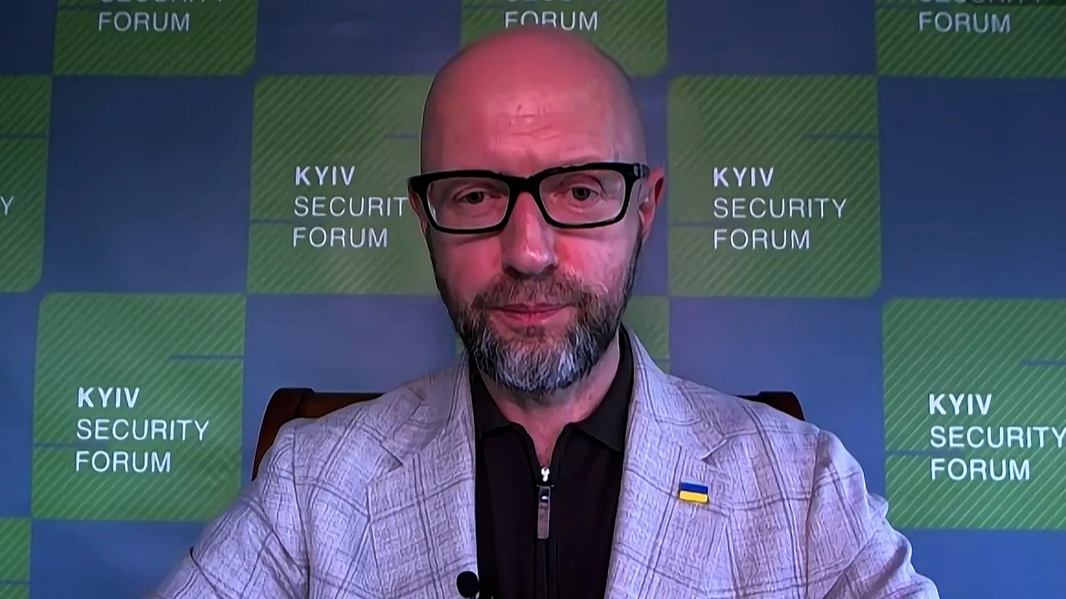 Former Ukrainian Prime Minister Arseniy Yatsenyuk speaking to Euronews from Kyiv. 16 June 2026