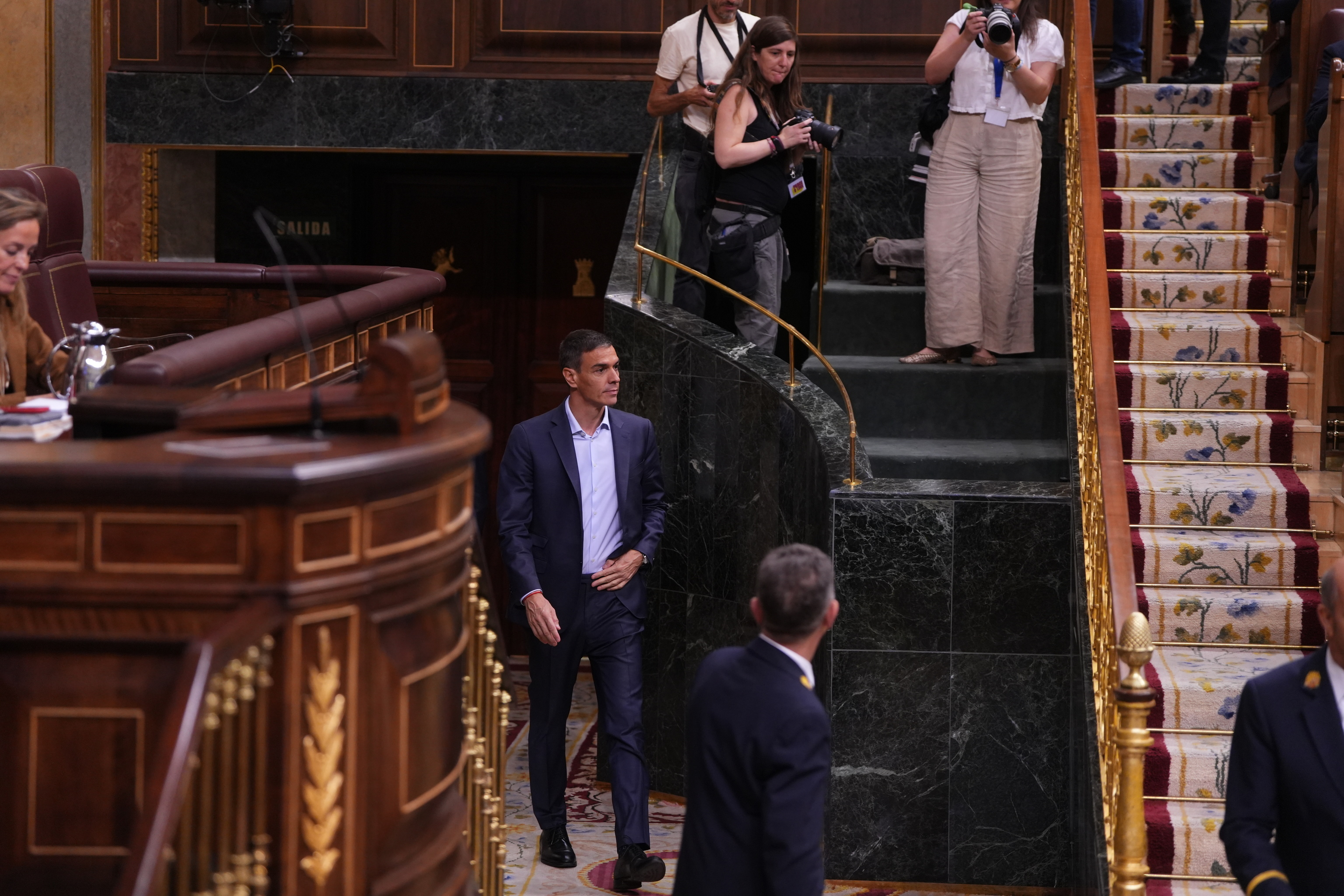 El presidente del Gobierno, Pedro Sánchez, en el Congreso