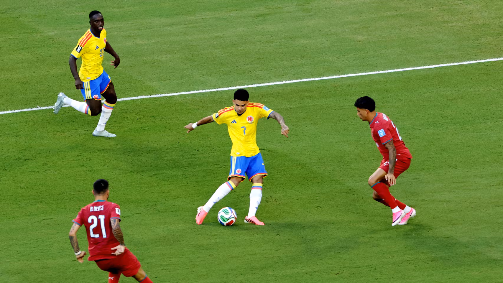 Luis Díaz, durante el partido contra Portugal.