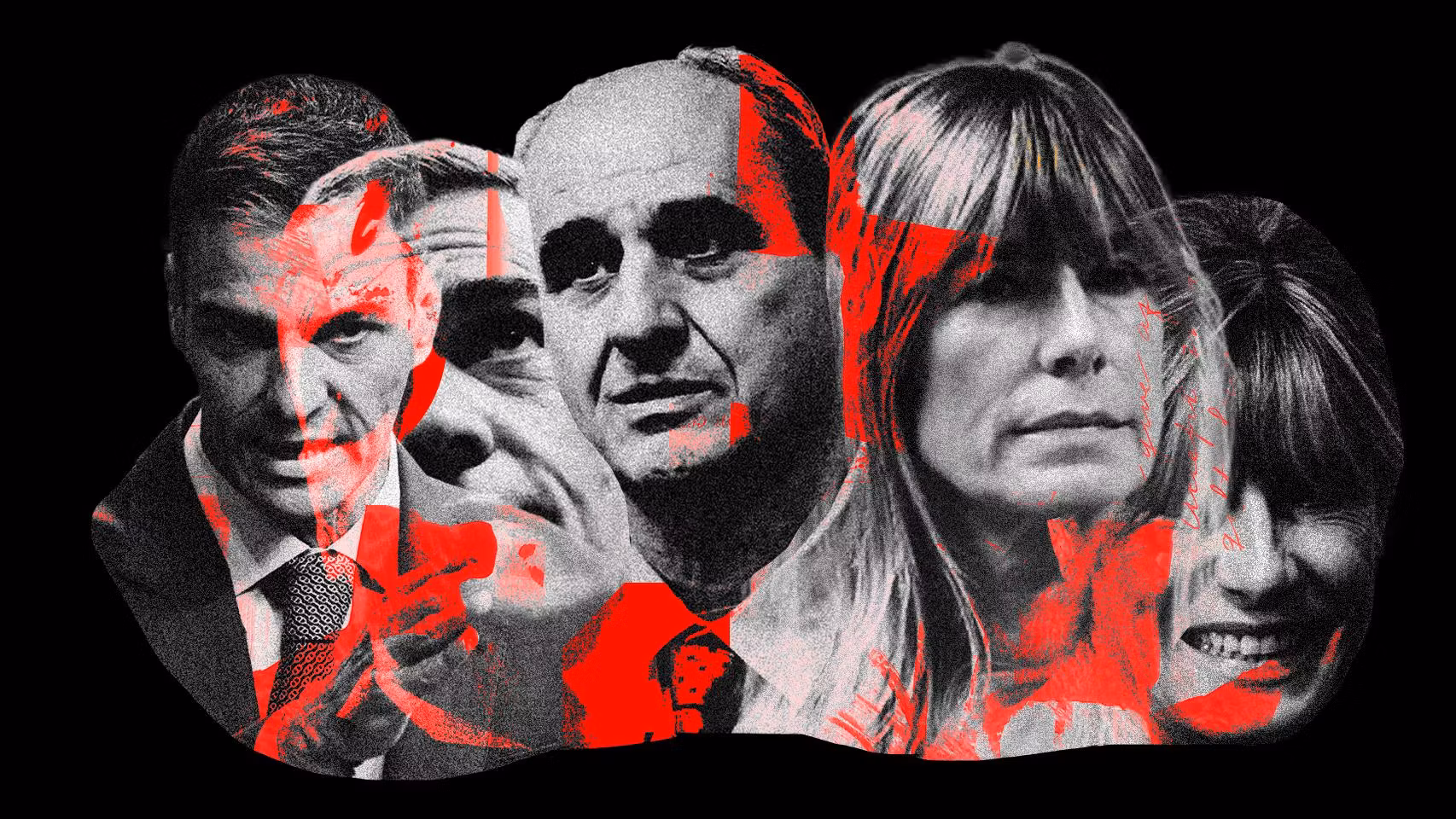Fotomontaje con los rostros de Pedro Sánchez, Juan Carlos Barrabés y Begoña Gómez.