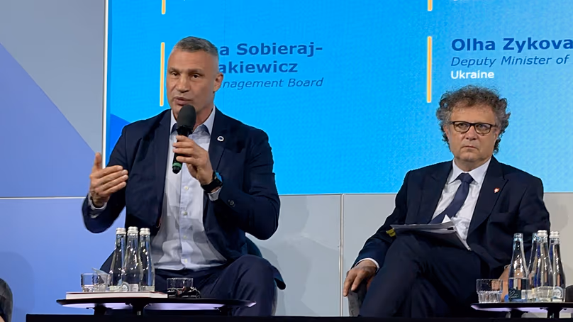Vitali Klitschko during a panel at the Ukraine Recovery Conference (URC) in Gdańsk, 26.06.2026