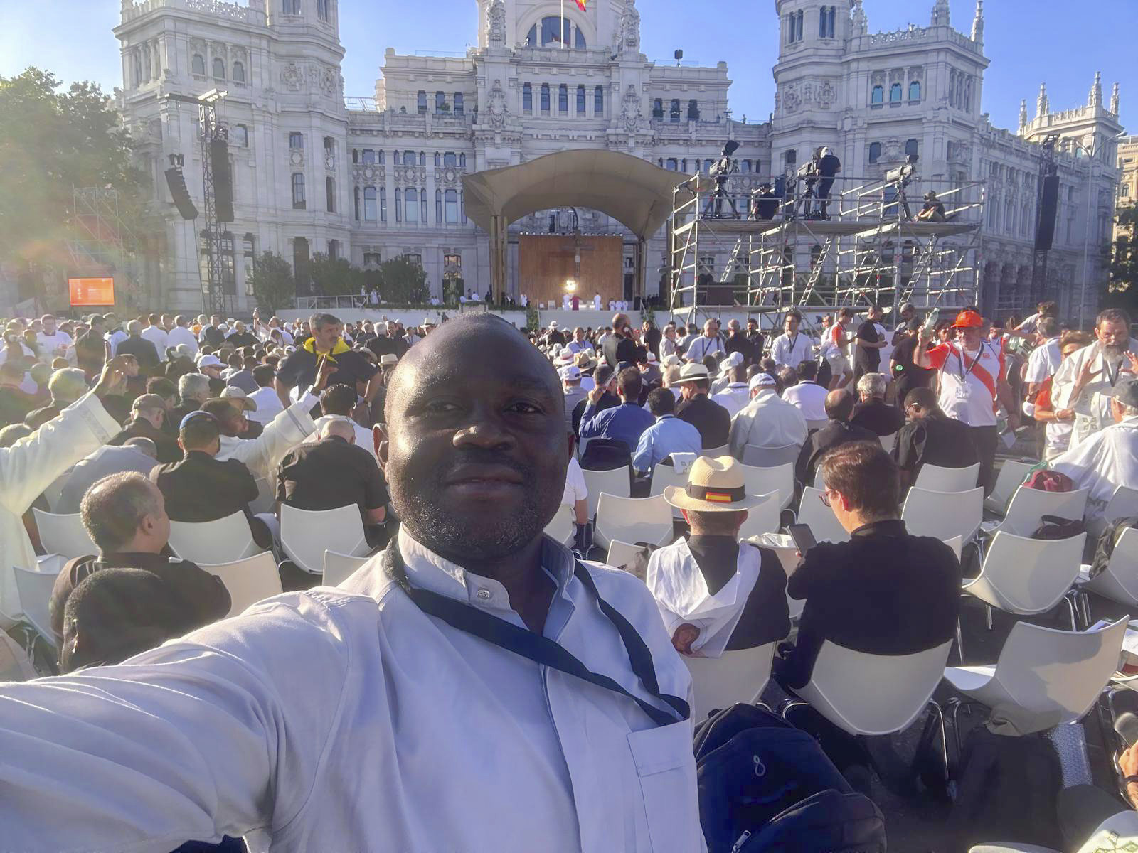Don Achilles, en la misa oficiada por León XIV en Cibeles.