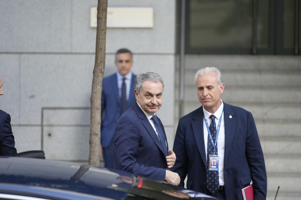José Luis Rodríguez Zapatero, este miércoles, a su llegada a la Audiencia Nacional.