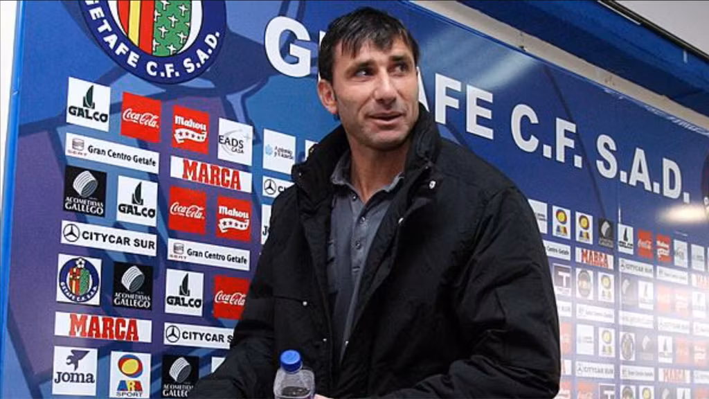 Abbondanzieri, en sala de prensa, durante su etapa en el Getafe.